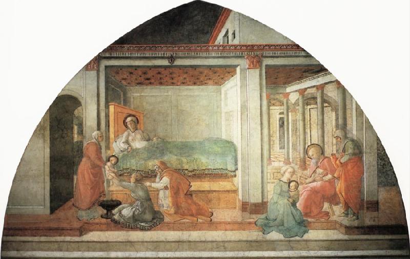 Fra Filippo Lippi The Birth and Naming of  St John the Baptist Norge oil painting art